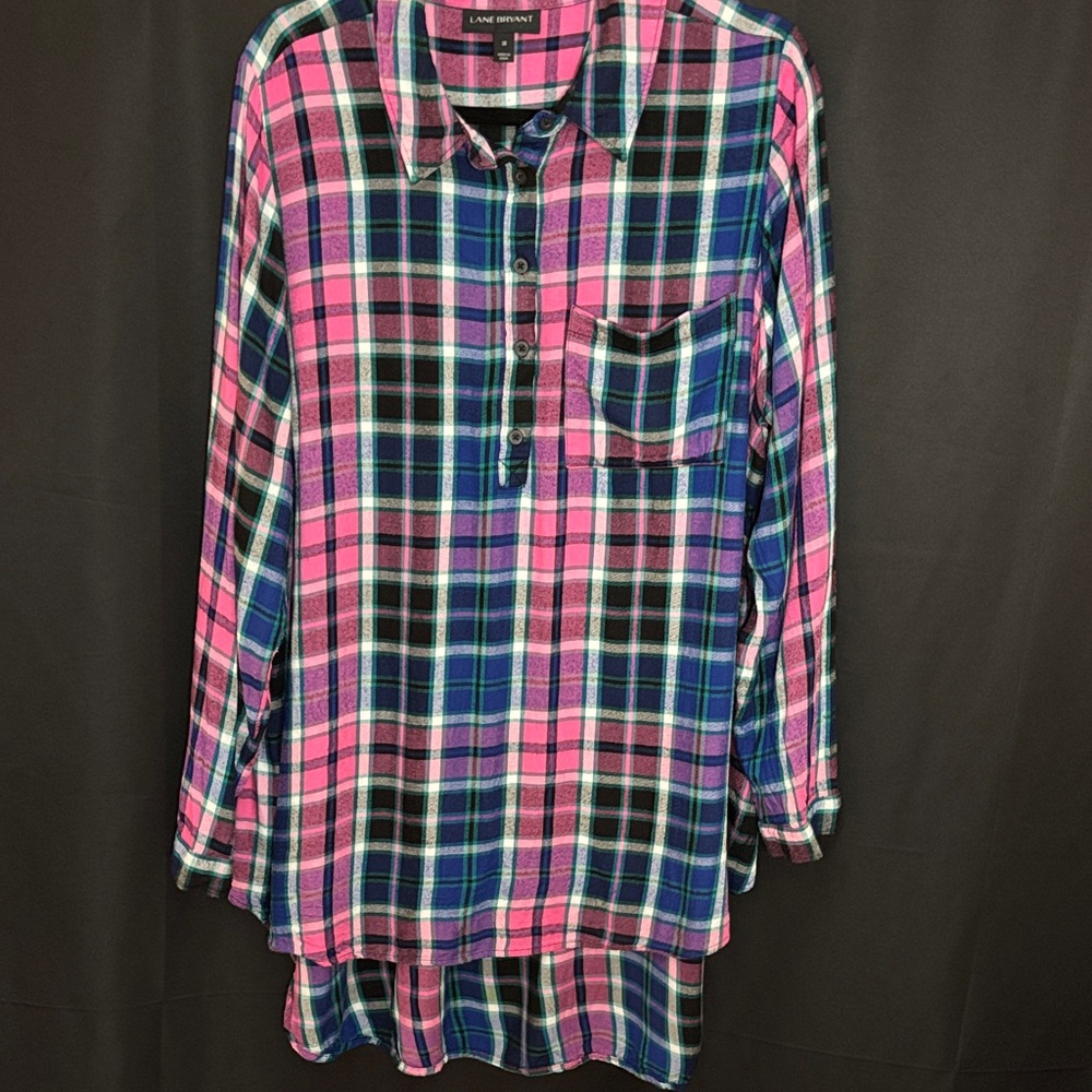 Lane Bryant Vibrant Plaid Button-Up Shirt